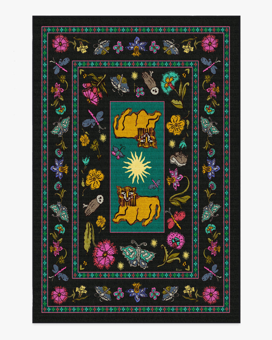 Lions Cub — Halı, Antrasit Çok Renkli, AREA, beyaz zemin, 6x9