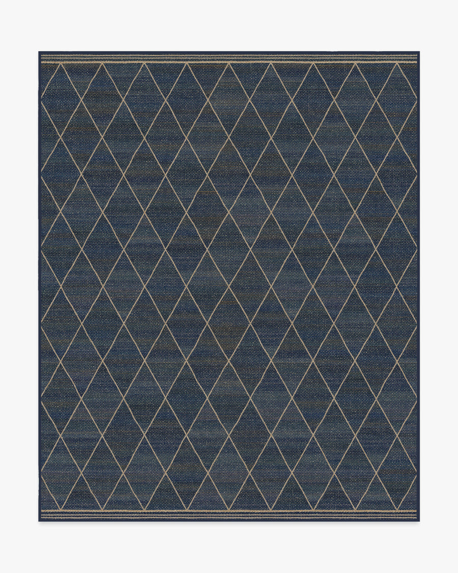 Harlequin Trellis — Halı, Doğal Lacivert, AREA, beyaz zemin, 8x10
