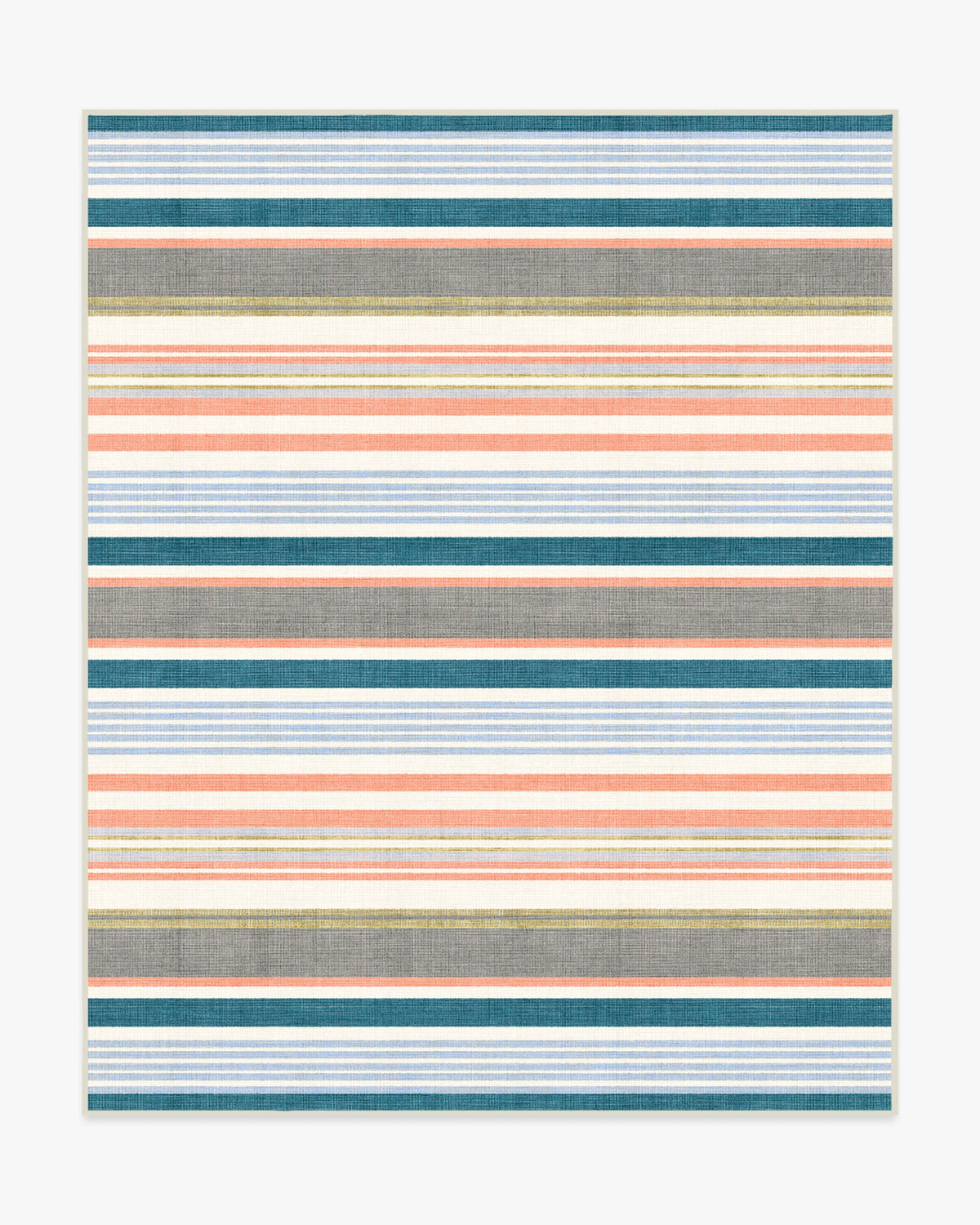 Tropez Stripe — Halı, Turkuaz Çok Renkli, AREA, beyaz zemin, 8x10