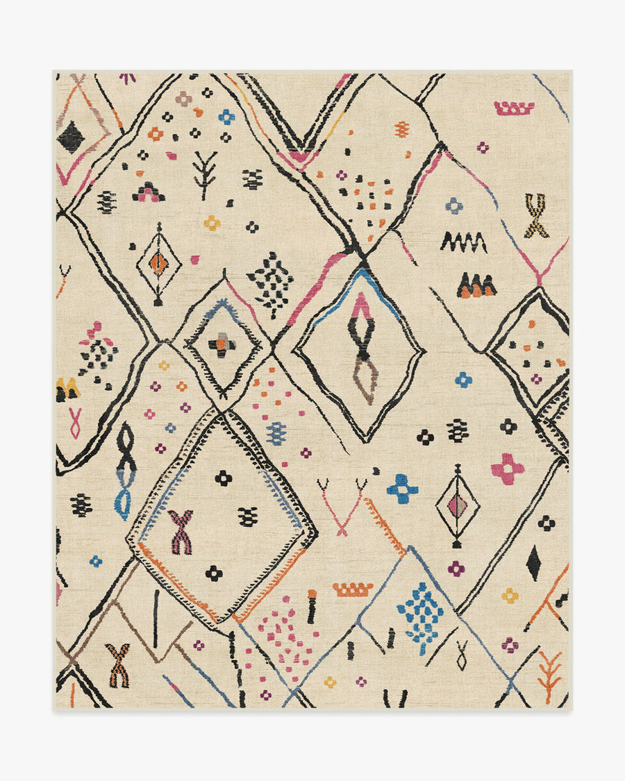 Pamir — Halı, Fildişi Çok Renkli, AREA, beyaz zemin, 8x10