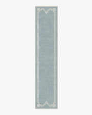 Chrysler Border Chambray — Halı, Mavi, RUNNER, beyaz zemin, 2x12