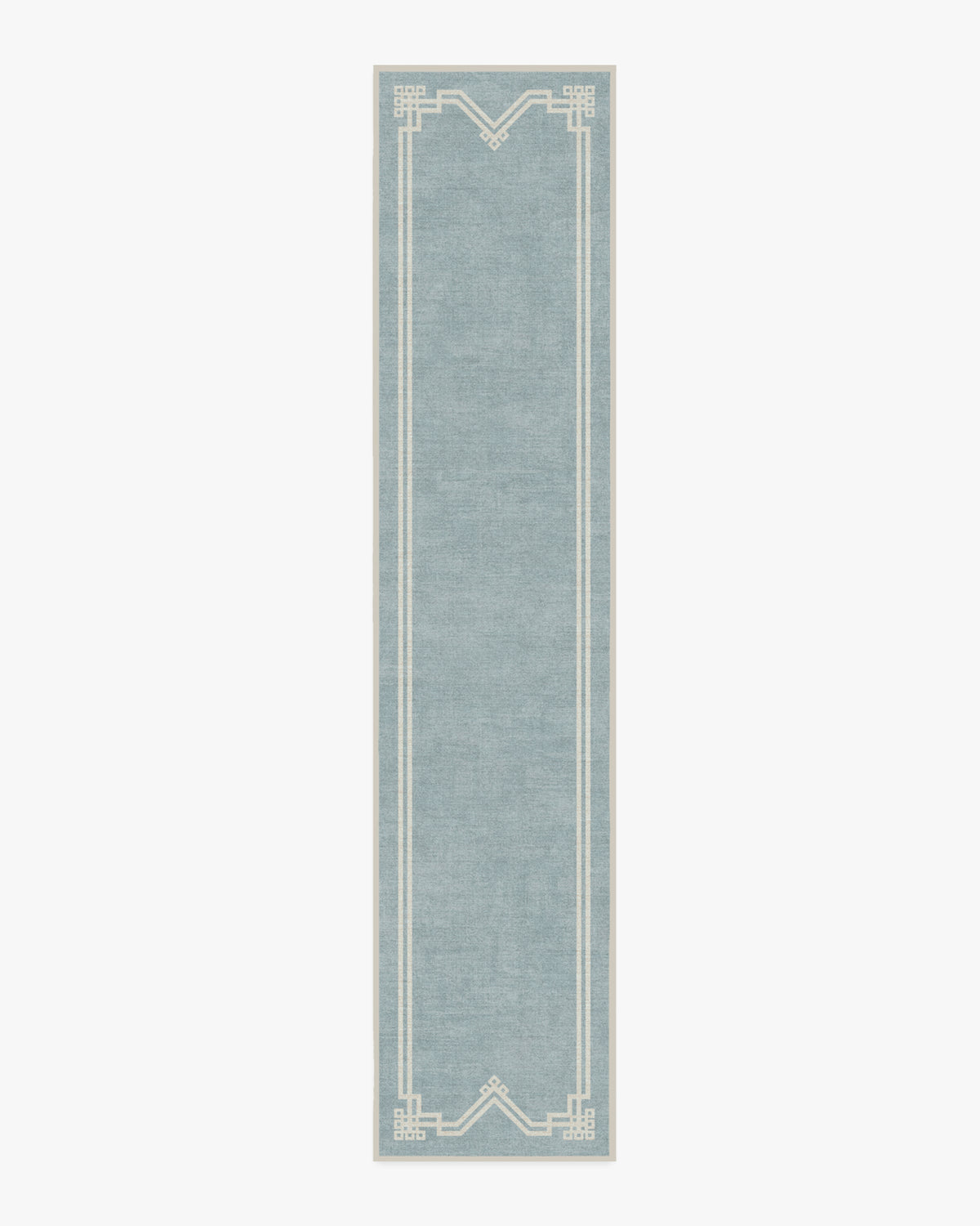 Chrysler Border Chambray — Halı, Mavi, RUNNER, beyaz zemin, 2x12