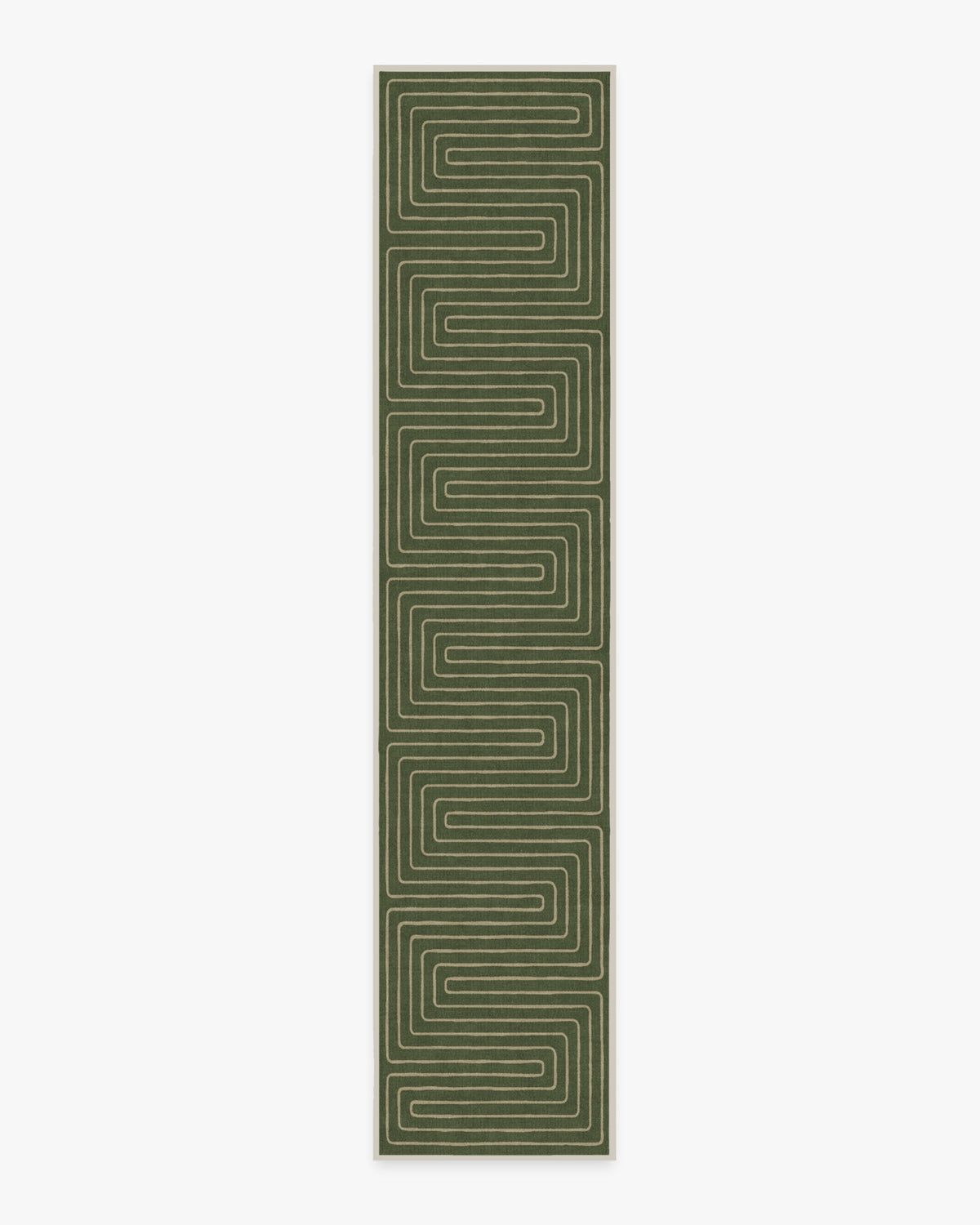 Labyrinth — Halı, Fern Yeşil, RUNNER, beyaz zemin, 2x12