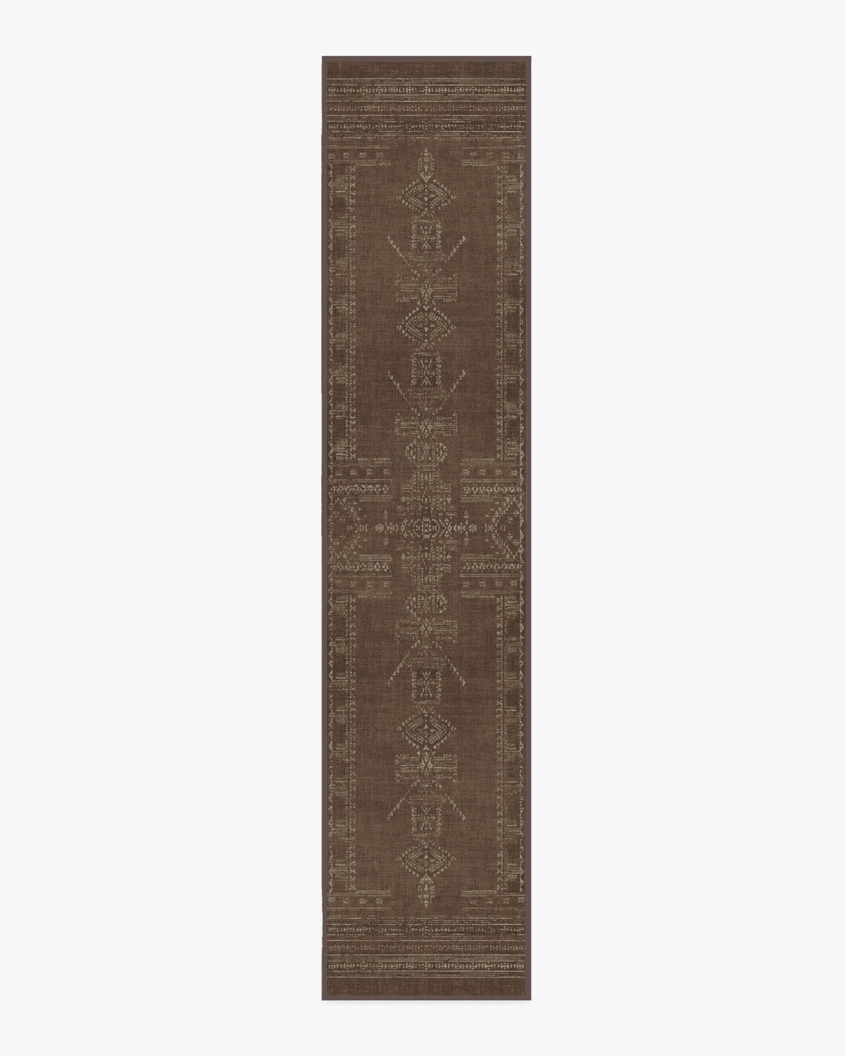 Amira — Halı, Kahverengi, RUNNER, beyaz zemin, 2x12