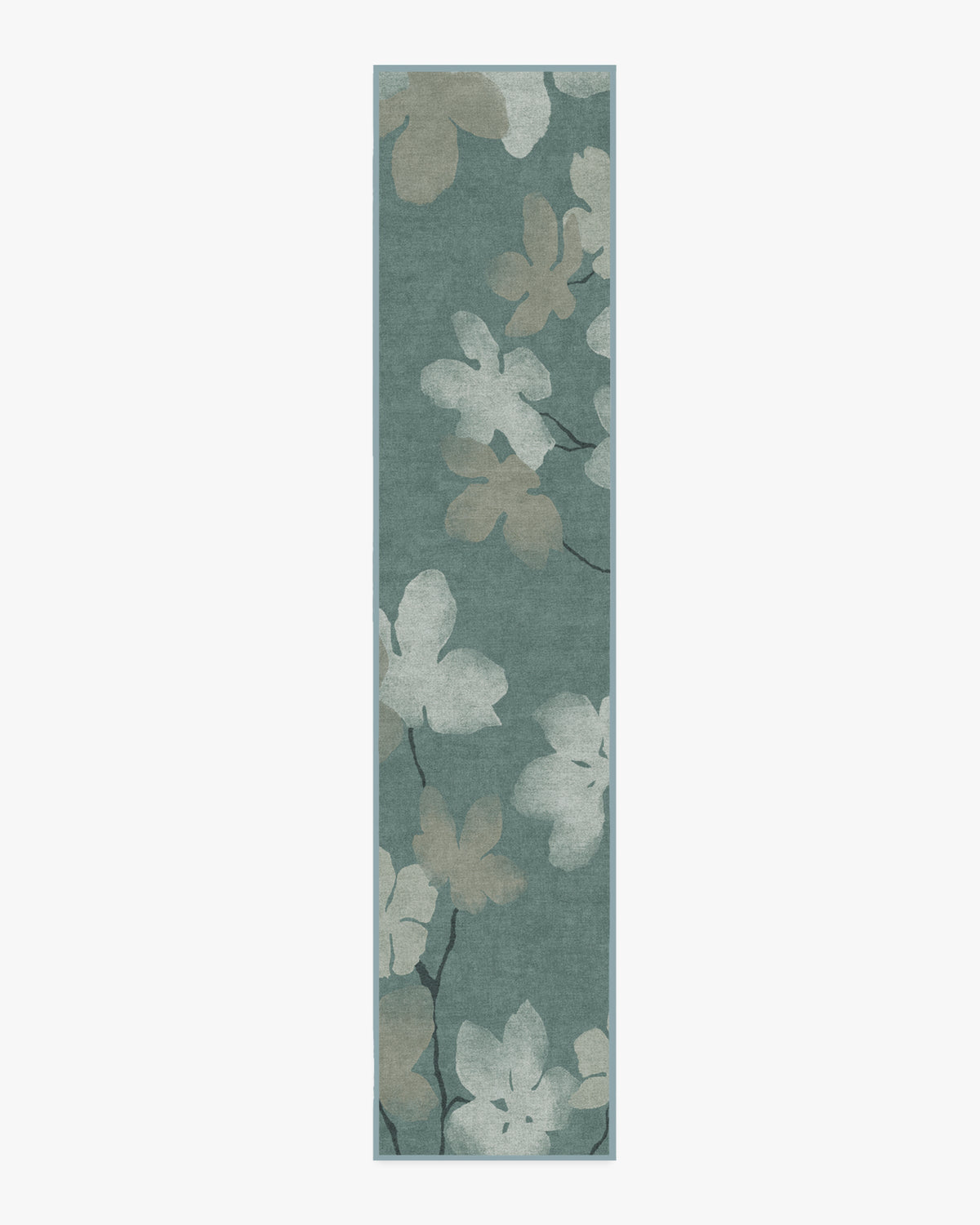 Magnolia — Halı, Turkuaz, RUNNER, beyaz zemin, 2x12