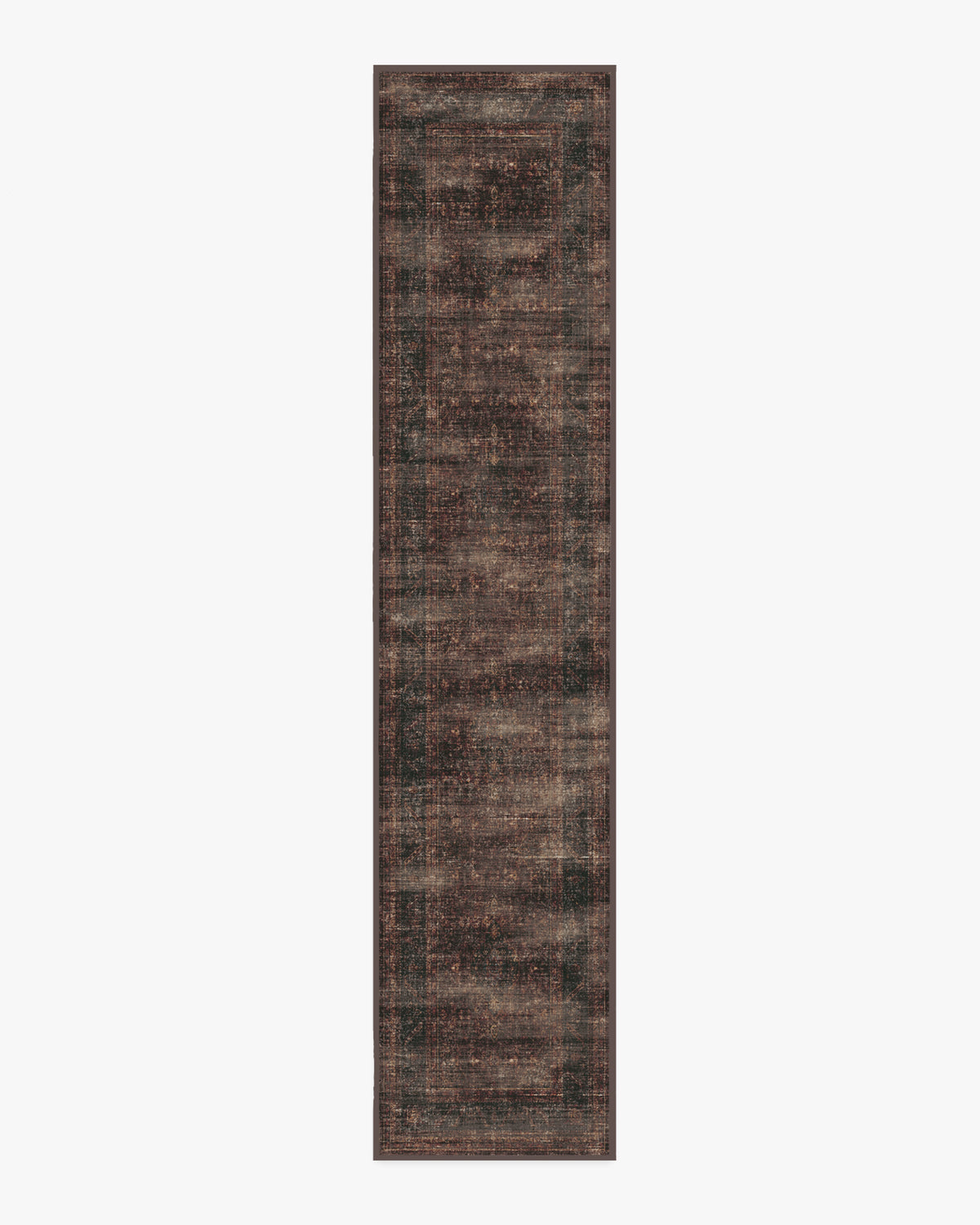 Rowan — Halı, Bordeaux Kahverengi, RUNNER, beyaz zemin, 2x12