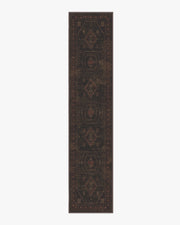 Shira — Halı, Bordeaux Kahverengi, RUNNER, beyaz zemin, 2x12