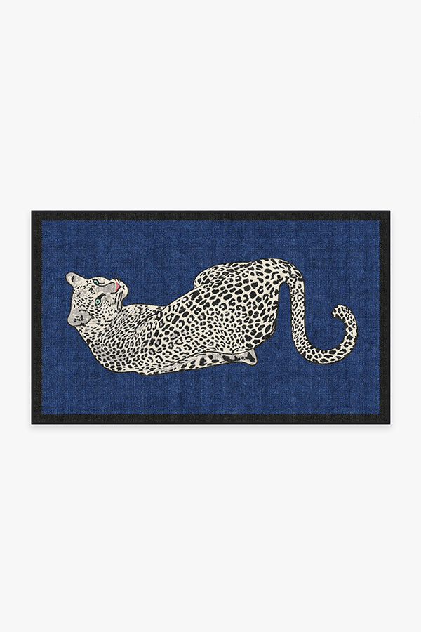 Snow Leopard — Halı, Safir, AREA, beyaz zemin, 3x5