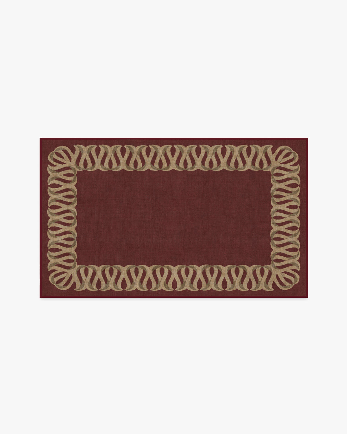 Ribbon Border — Halı, Kırmızı Doğal, AREA, beyaz zemin, 3x5