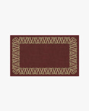 Ribbon Border — Halı, Kırmızı Doğal, AREA, beyaz zemin, 3x5
