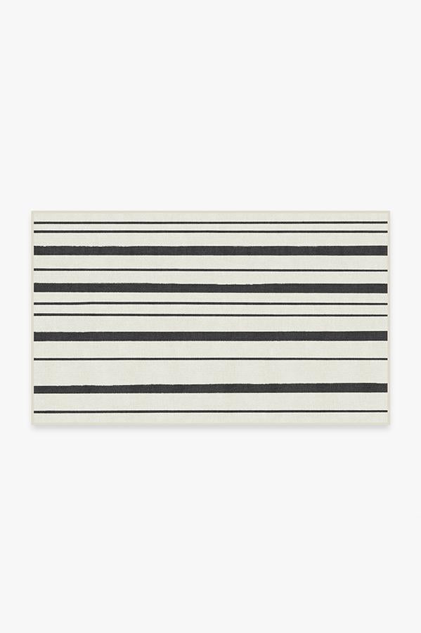 Hudson Stripe — Halı, Siyah, AREA, beyaz zemin, 3x5