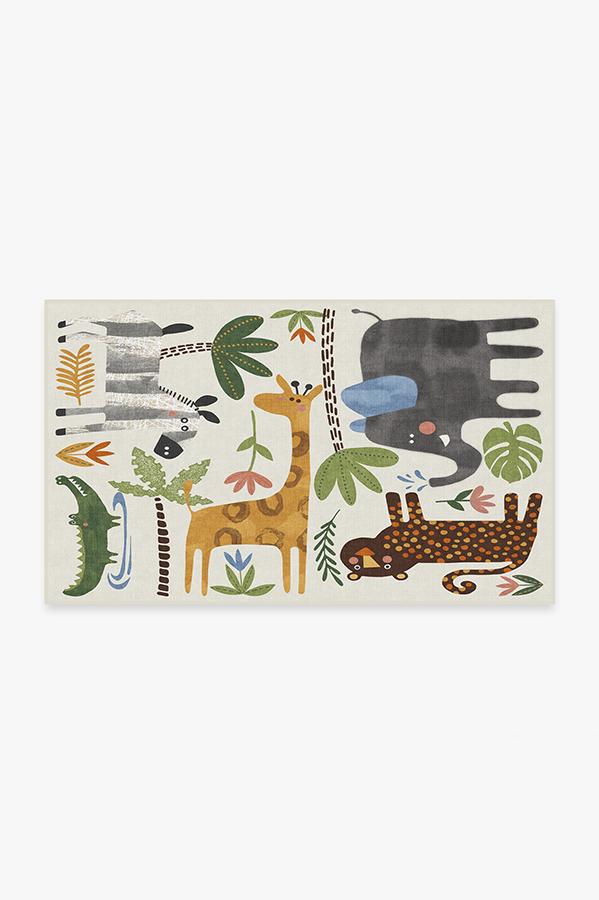Jungle Safari — Halı, Çok Renkli, AREA, beyaz zemin, 3x5