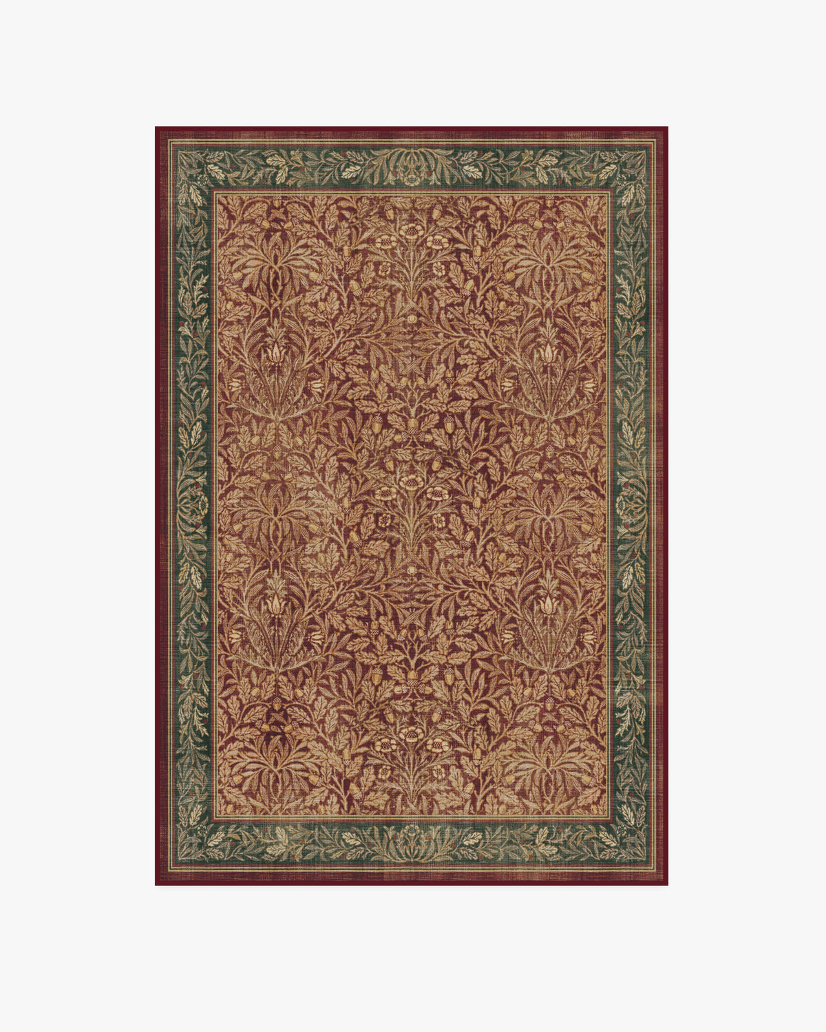 Morris And Co Acorn — Halı, Kehribar Kırmızı, AREA, beyaz zemin, 4x6