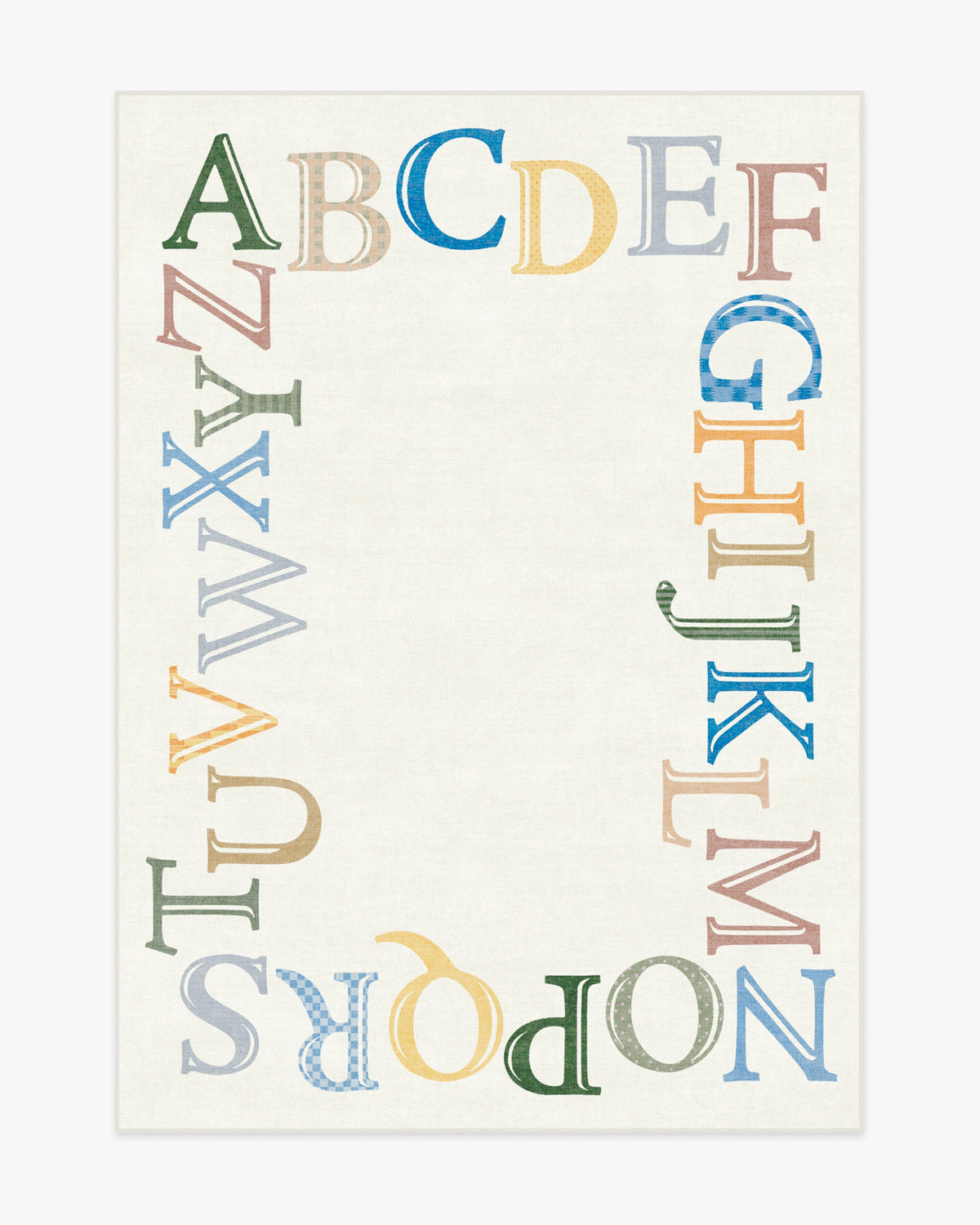 Easy As Abc — Halı, Çok Renkli, AREA, beyaz zemin, 5x7