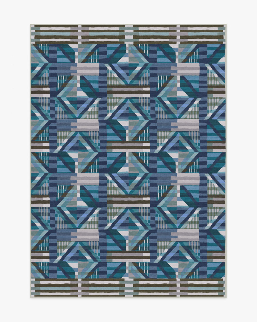 Paloma — Halı, Mavi, AREA, beyaz zemin, 5x7