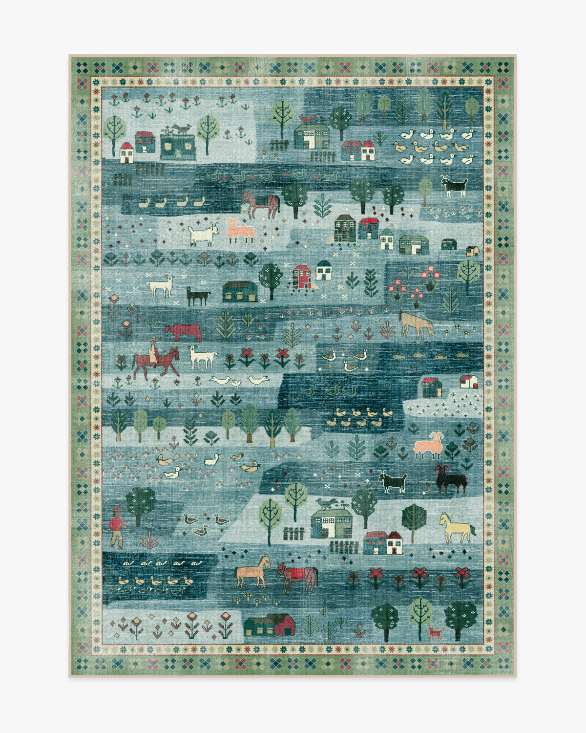 Alder — Halı, Yumuşak Mavi, AREA, beyaz zemin, 5x7