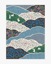 Flower Fields — Halı, Turkuaz Çok Renkli, AREA, beyaz zemin, 5x7