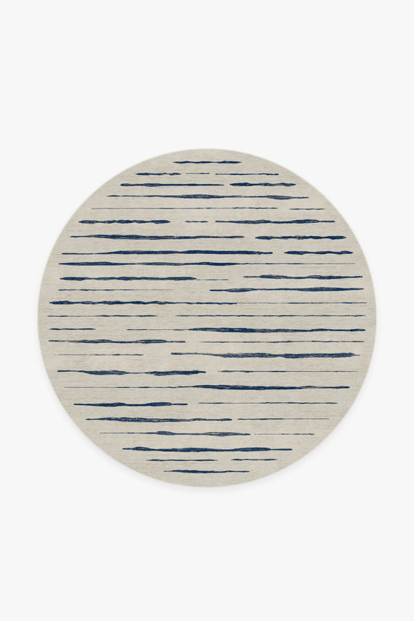 Talas Stripe — Halı, Çivit, ROUND, beyaz zemin, 6R