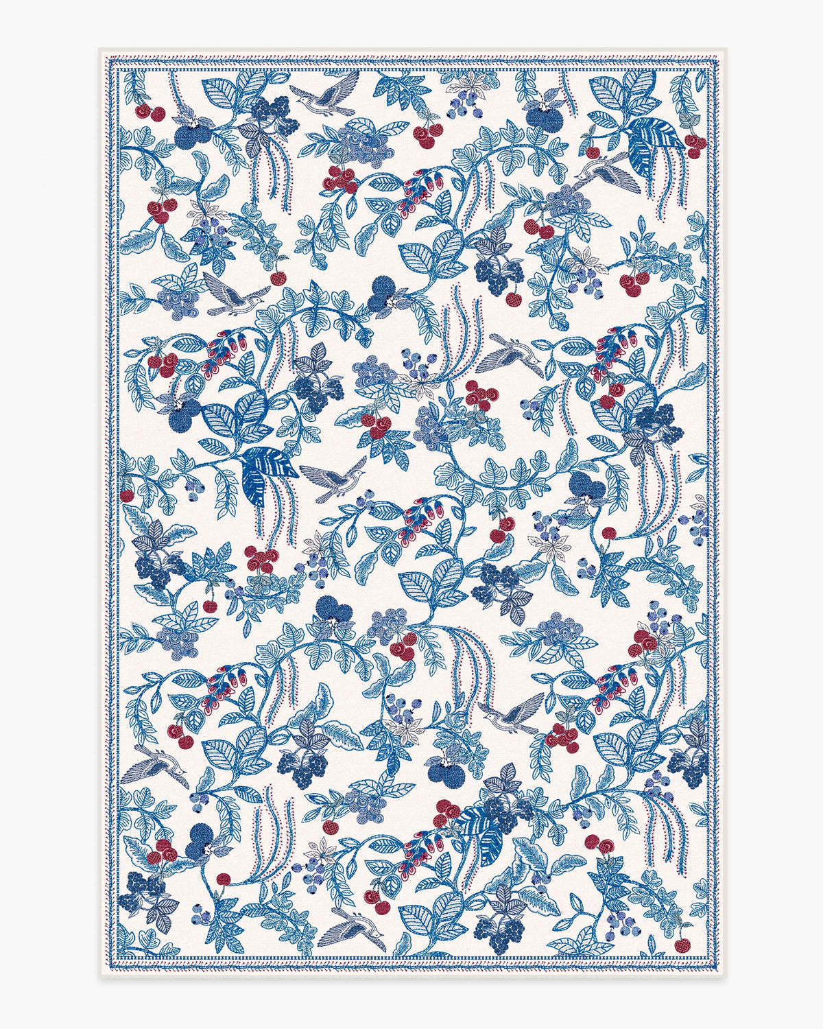 Heidi — Halı, Mavi ve Cherry Kırmızı, AREA, beyaz zemin, 6x9