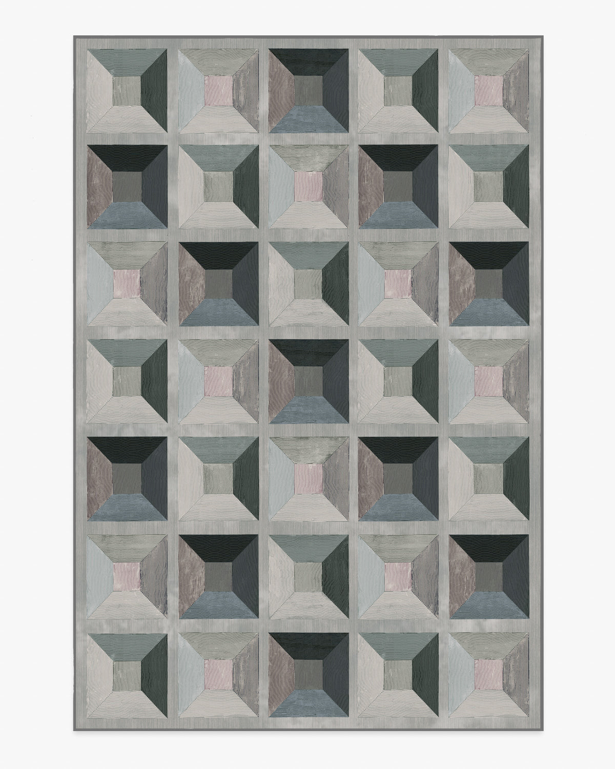 Hedra — Halı, Gri, AREA, beyaz zemin, 6x9