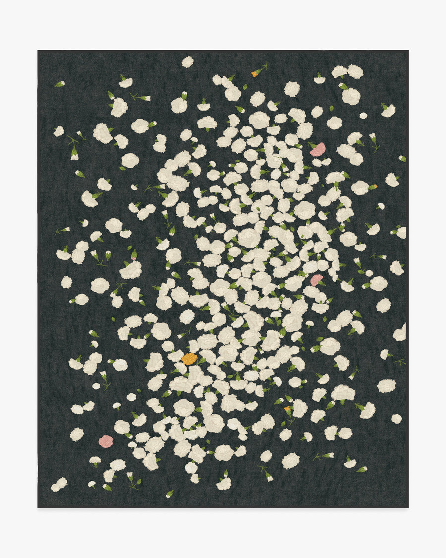 Fluttering Carnations — Halı, Antrasit Fildişi, AREA, beyaz zemin, 8x10