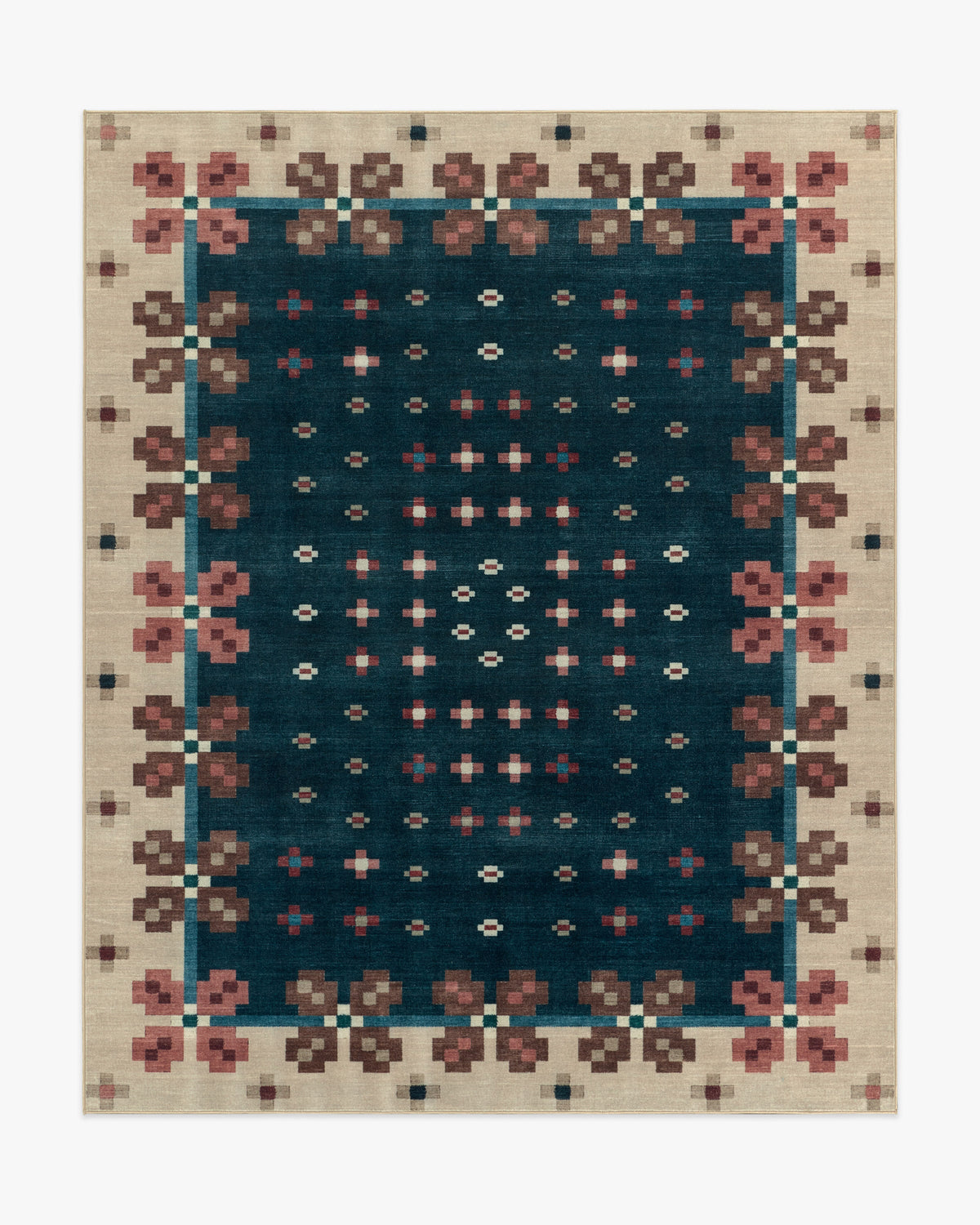 Clove — Halı, Lacivert, AREA, beyaz zemin, 8x10