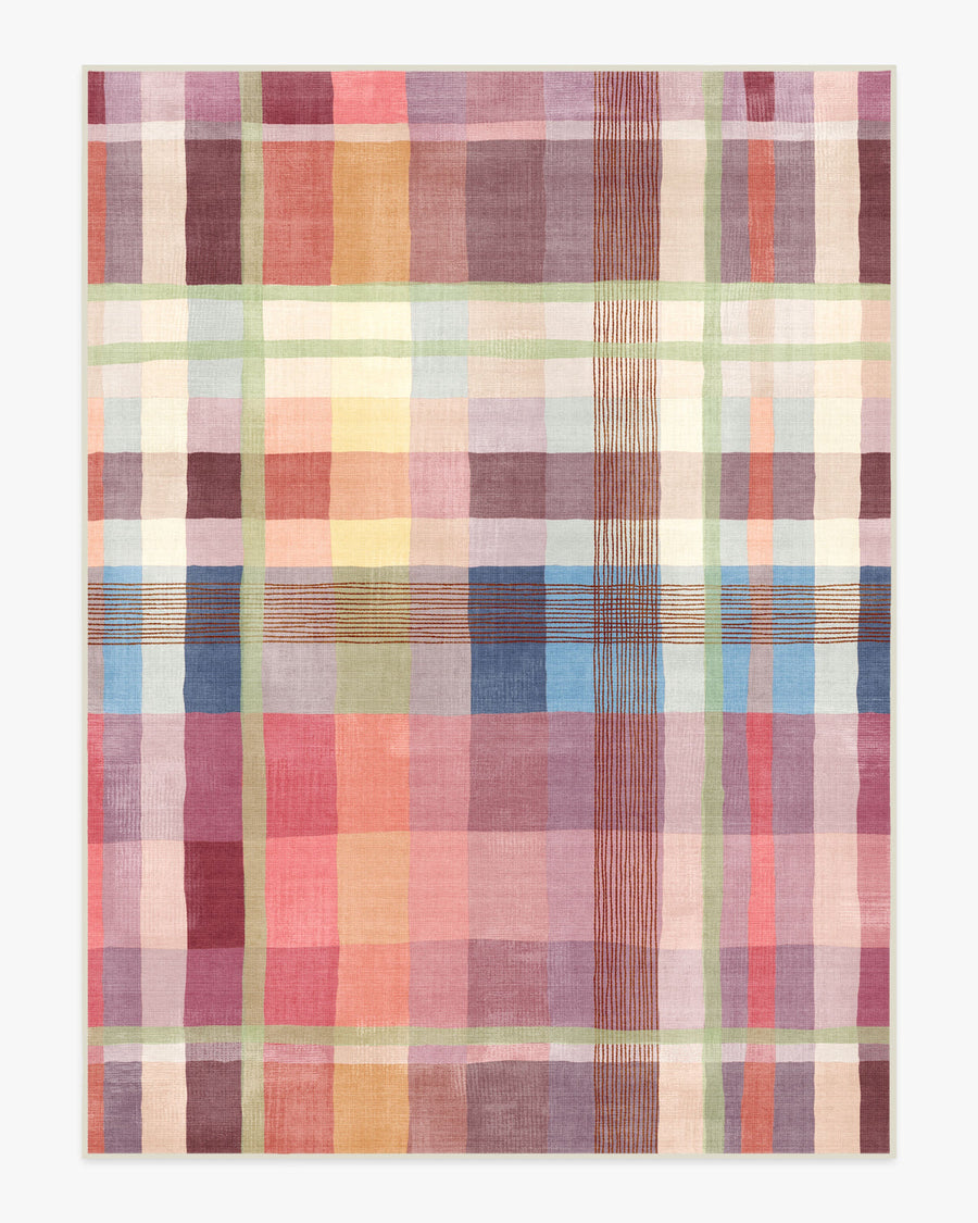 Margot Plaid Berry — Halı, Çok Renkli, AREA, beyaz zemin, 9x12