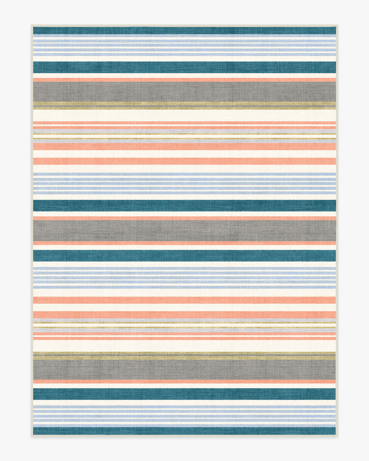 Tropez Stripe — Halı, Turkuaz Çok Renkli, AREA, beyaz zemin, 9x12