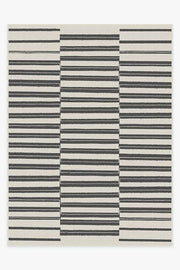 Offset Stripe — Halı, Siyah, AREA, beyaz zemin, 9x12