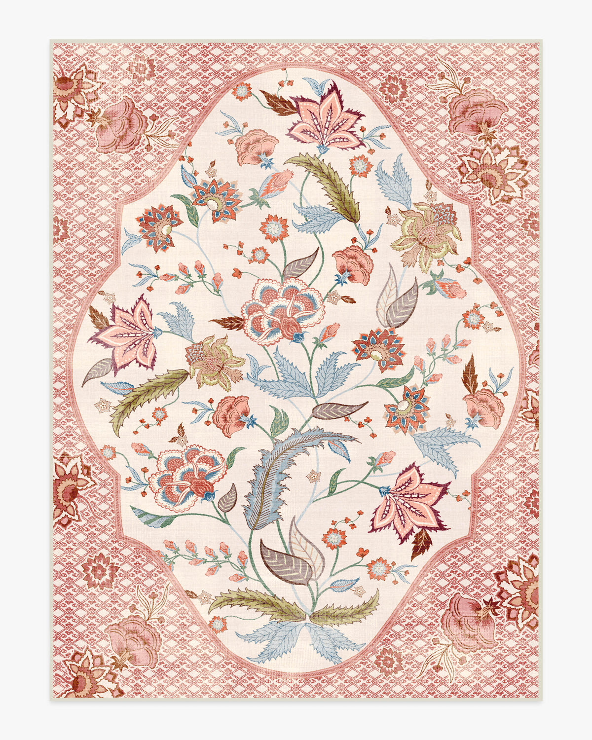 Rosalee — Halı, Kırmızı Çok Renkli, AREA, beyaz zemin, 9x12