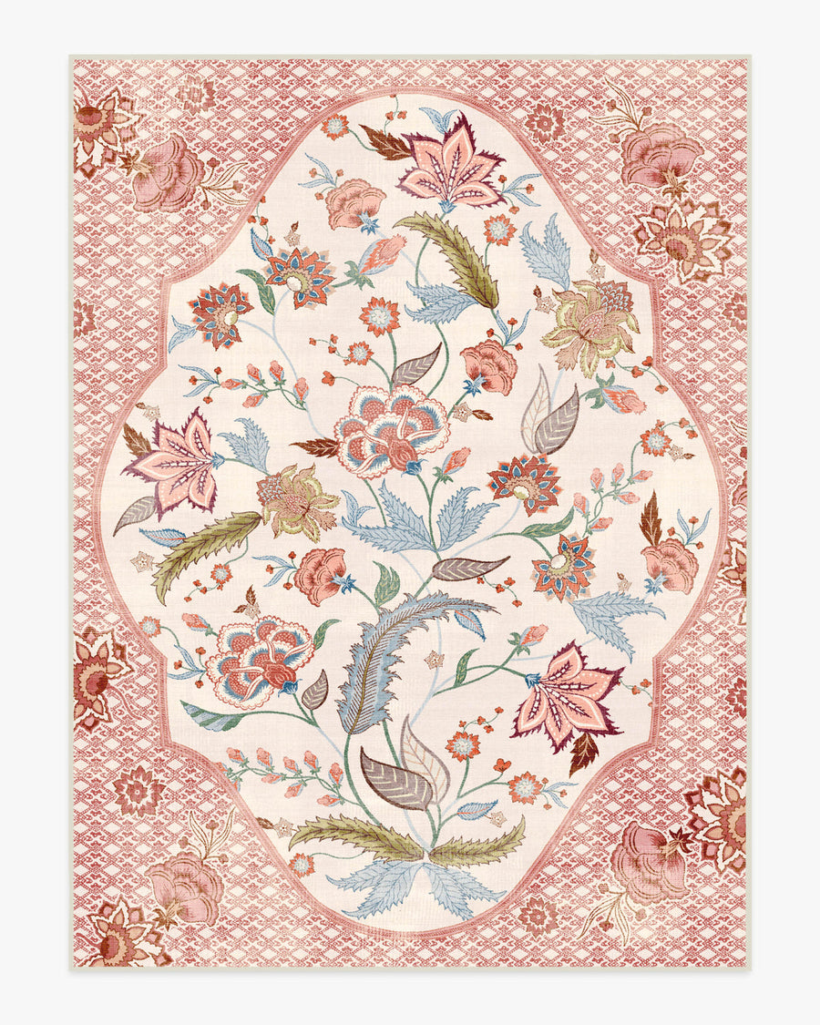 Rosalee — Halı, Kırmızı Çok Renkli, AREA, beyaz zemin, 9x12