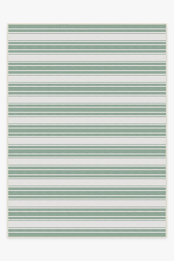 Marina Stripe — Halı, Adaçayı Yeşili, AREA, beyaz zemin, 9x12