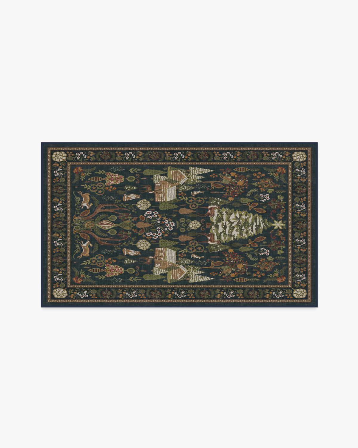Juniper — Halı, Gece Mavisi, AREA, beyaz zemin, 3x5