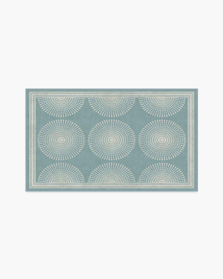 Santorini — Halı, Mavi, AREA, beyaz zemin, 3x5