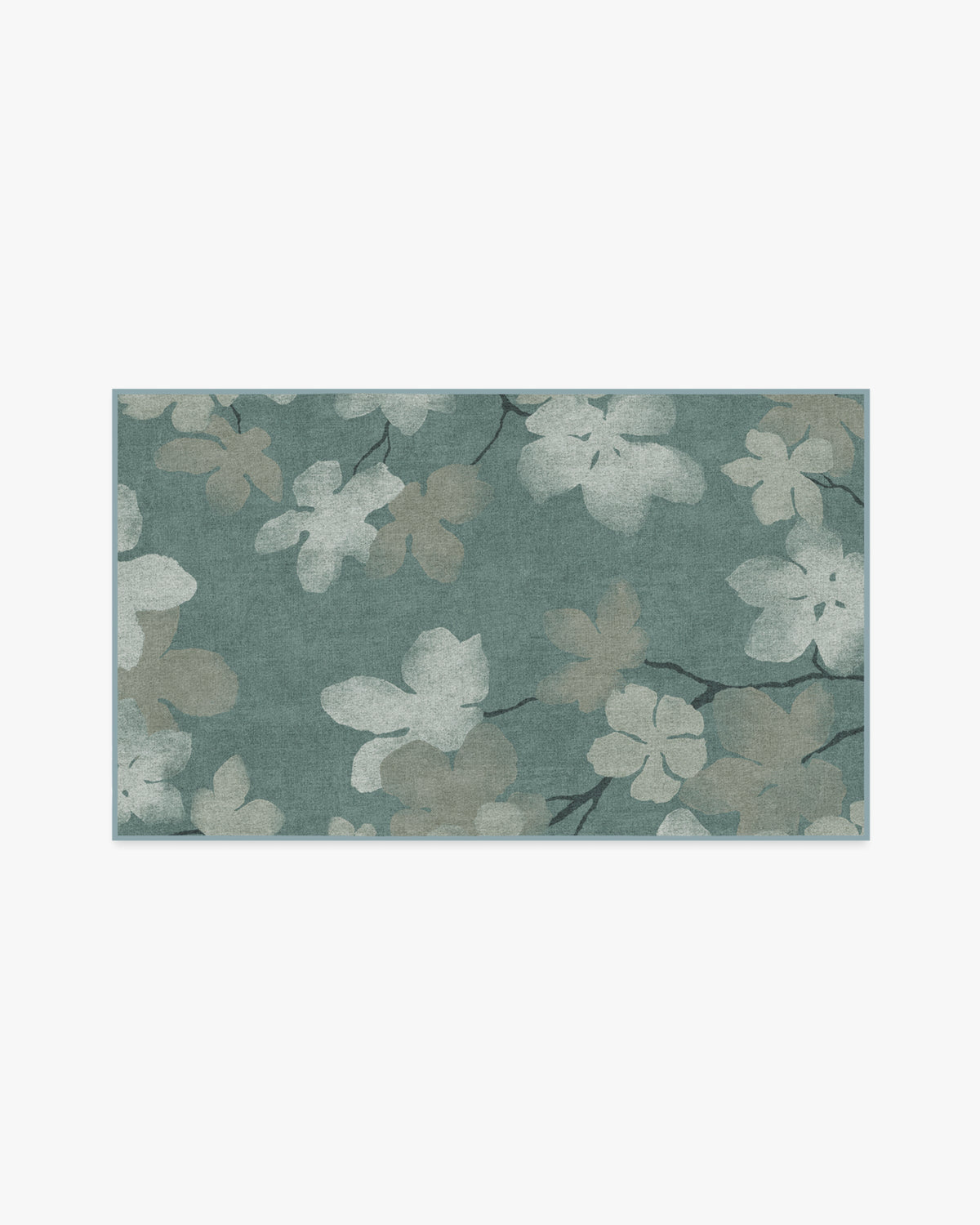 Magnolia — Halı, Turkuaz, AREA, beyaz zemin, 3x5