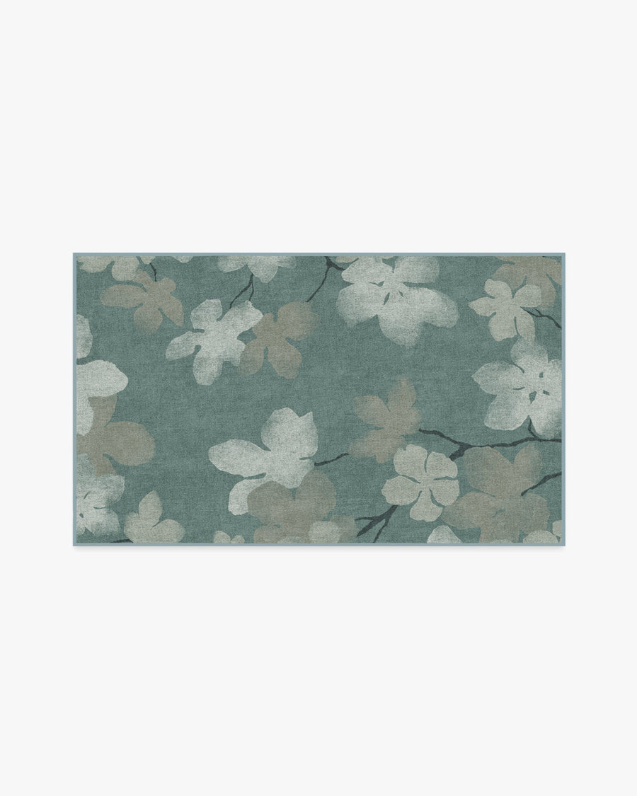 Magnolia — Halı, Turkuaz, AREA, beyaz zemin, 3x5