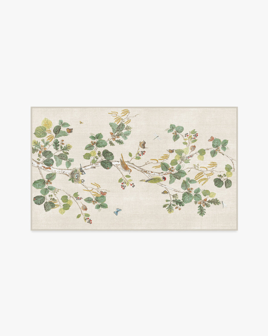 Woodland Chorus — Halı, Fawn, AREA, beyaz zemin, 3x5