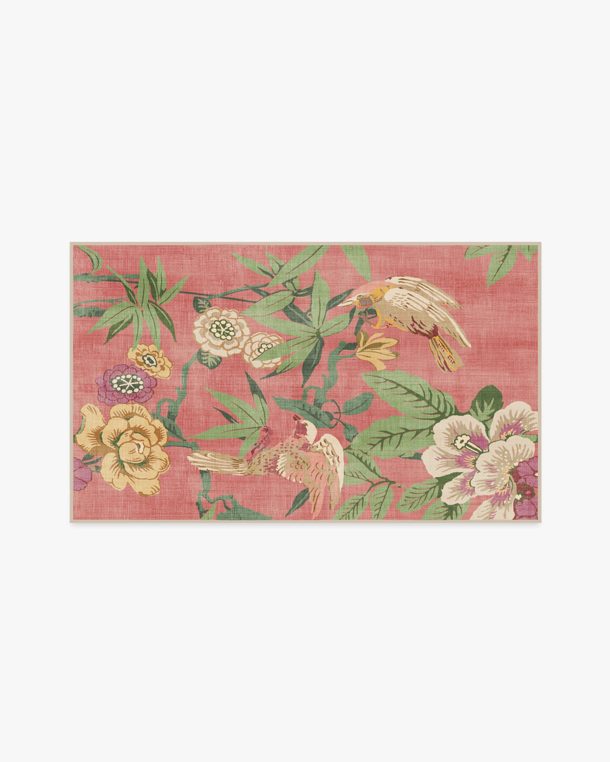 Bamboo Bird — Halı, Blossom Pembe, AREA, beyaz zemin, 3x5