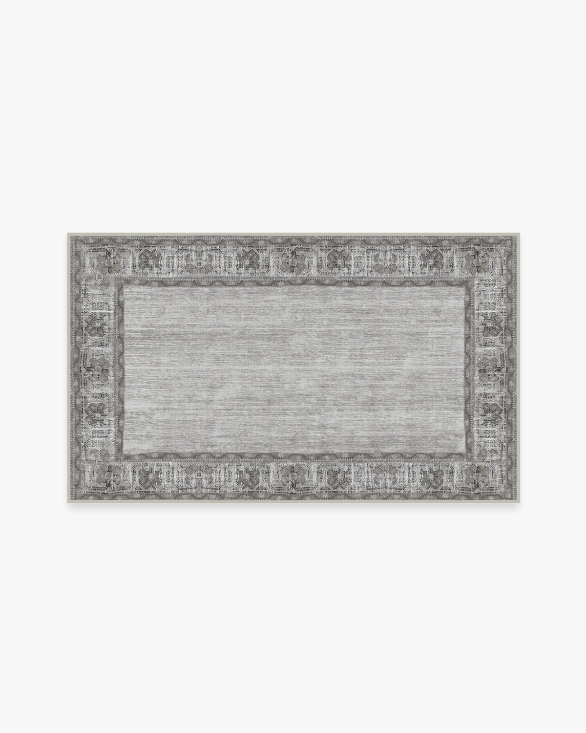 Vintage Daisy Bordered — Halı, Gri, AREA, beyaz zemin, 3x5
