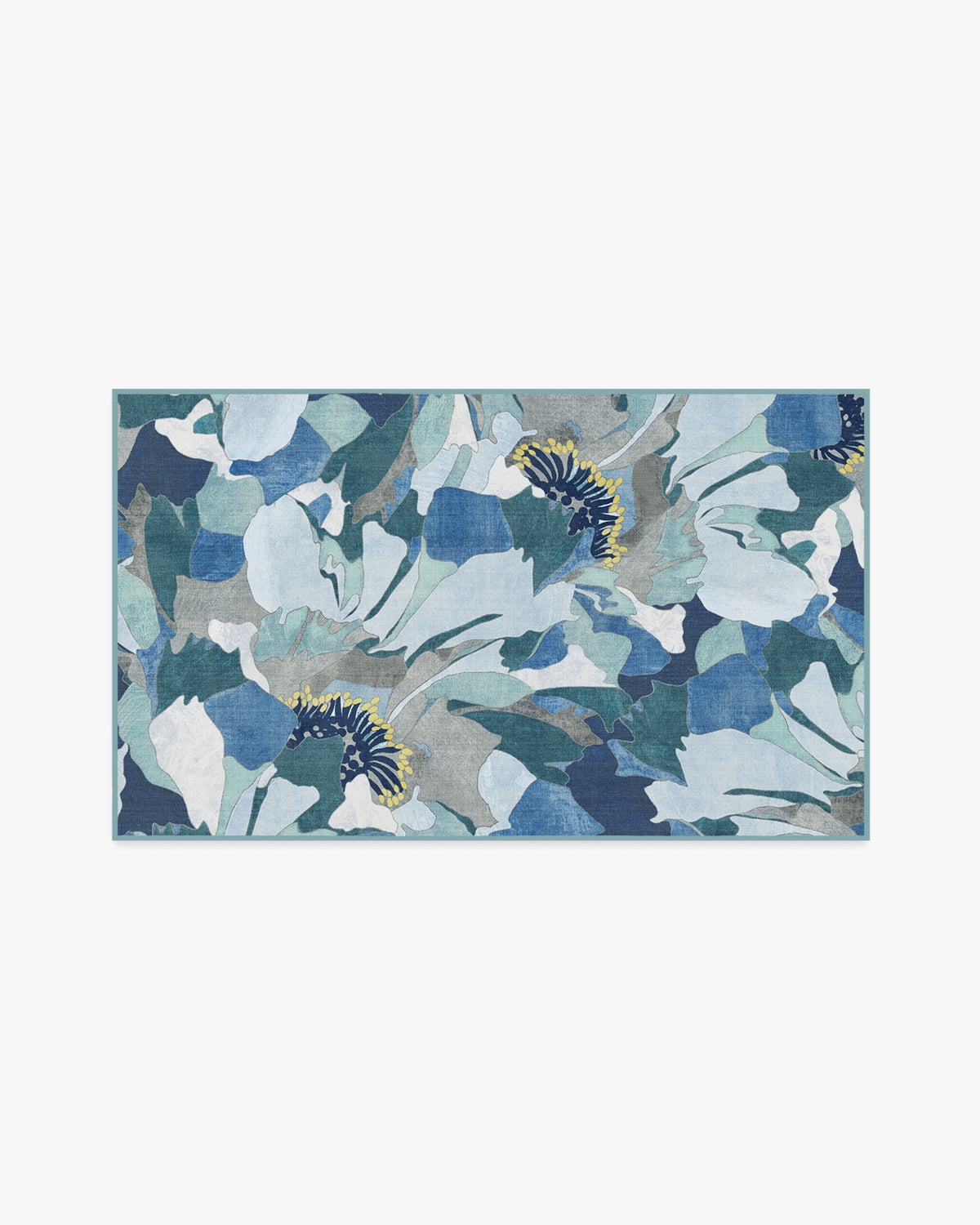 Peony Promenade — Halı, Arduvaz Mavisi, AREA, beyaz zemin, 3x5