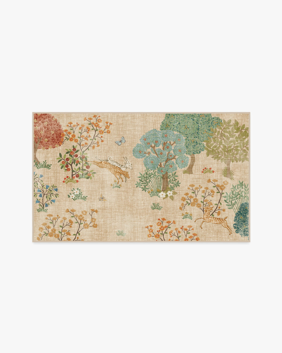 Pamir Garden — Halı, Fern, AREA, beyaz zemin, 3x5