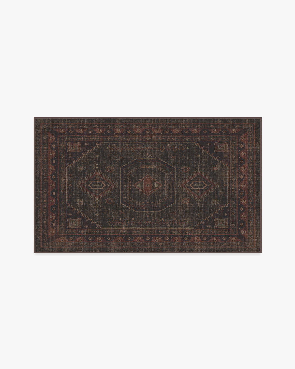 Shira — Halı, Bordeaux Kahverengi, AREA, beyaz zemin, 3x5
