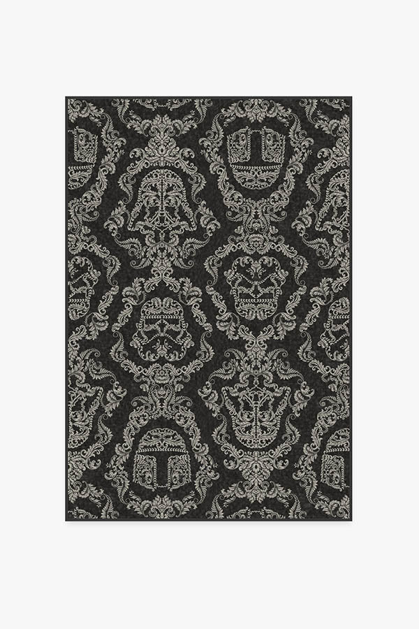 Dark Side Damask — Halı, Antrasit, AREA, beyaz zemin, 4x6