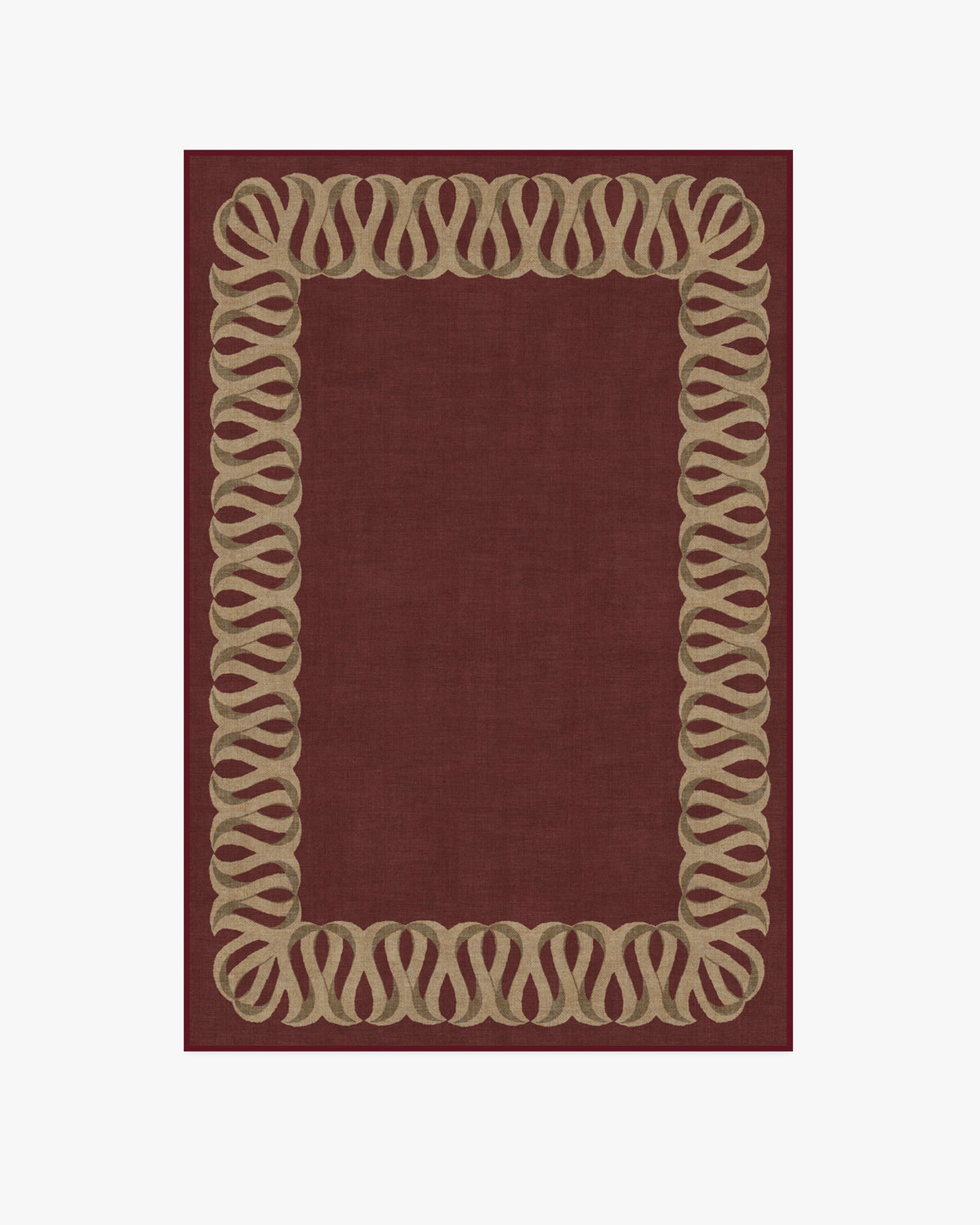 Ribbon Border — Halı, Kırmızı Doğal, AREA, beyaz zemin, 4x6