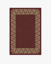 Ribbon Border — Halı, Kırmızı Doğal, AREA, beyaz zemin, 4x6