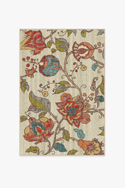 Frida Floral — Halı, Doğal, AREA, beyaz zemin, 4x6