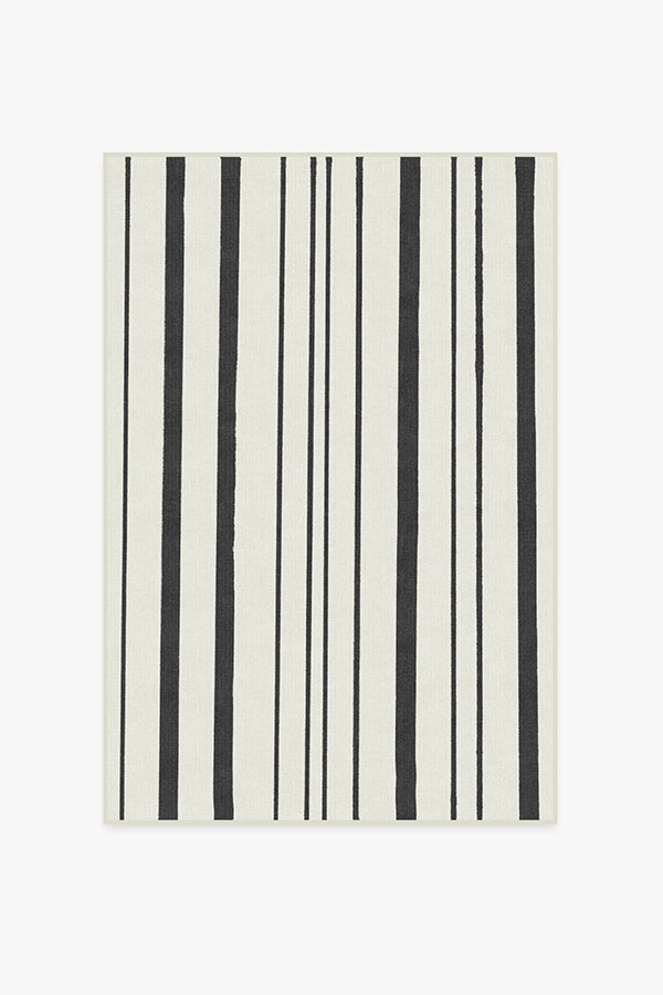 Hudson Stripe — Halı, Siyah, AREA, beyaz zemin, 4x6