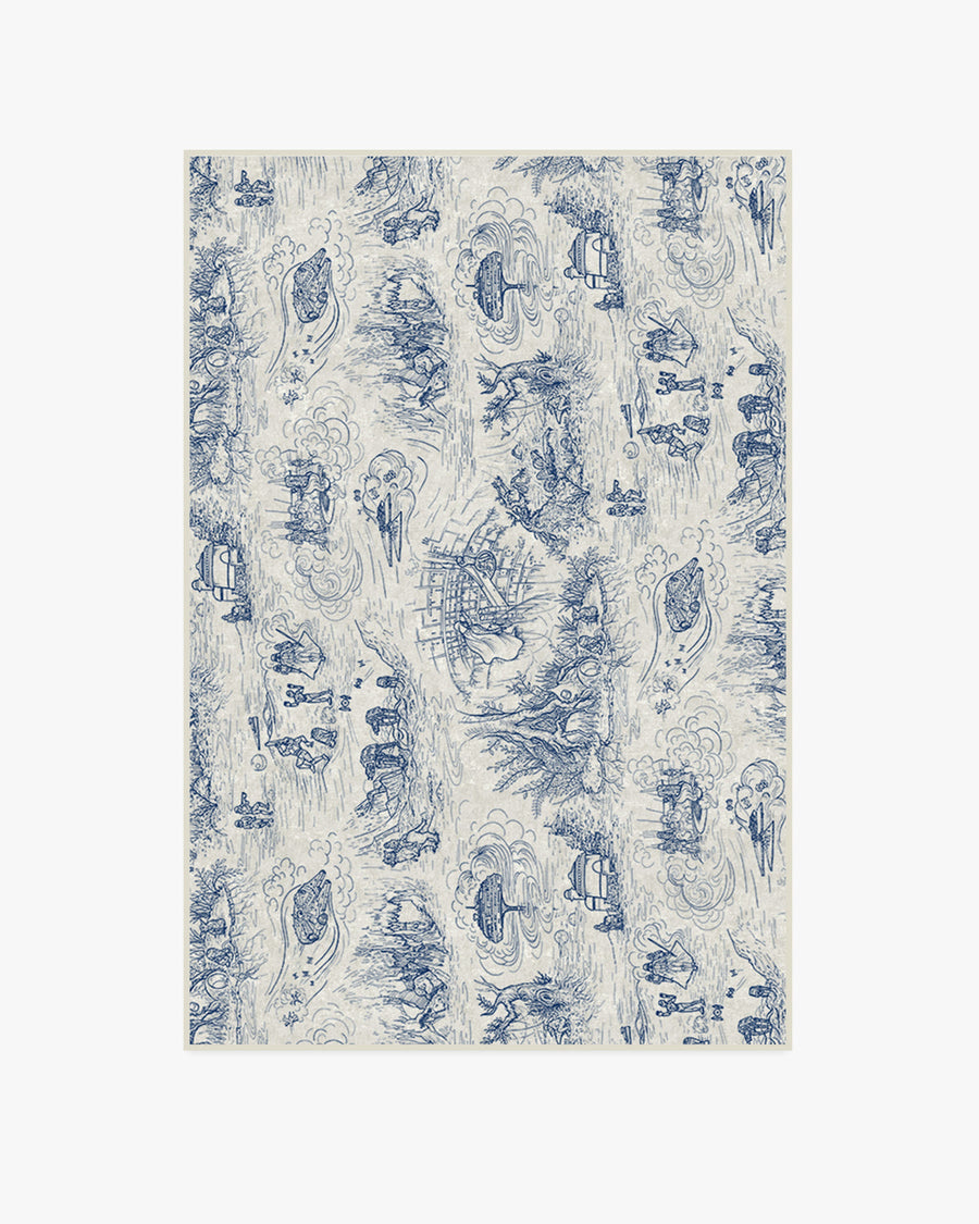 Toile — Halı, Mavi, AREA, beyaz zemin, 4x6