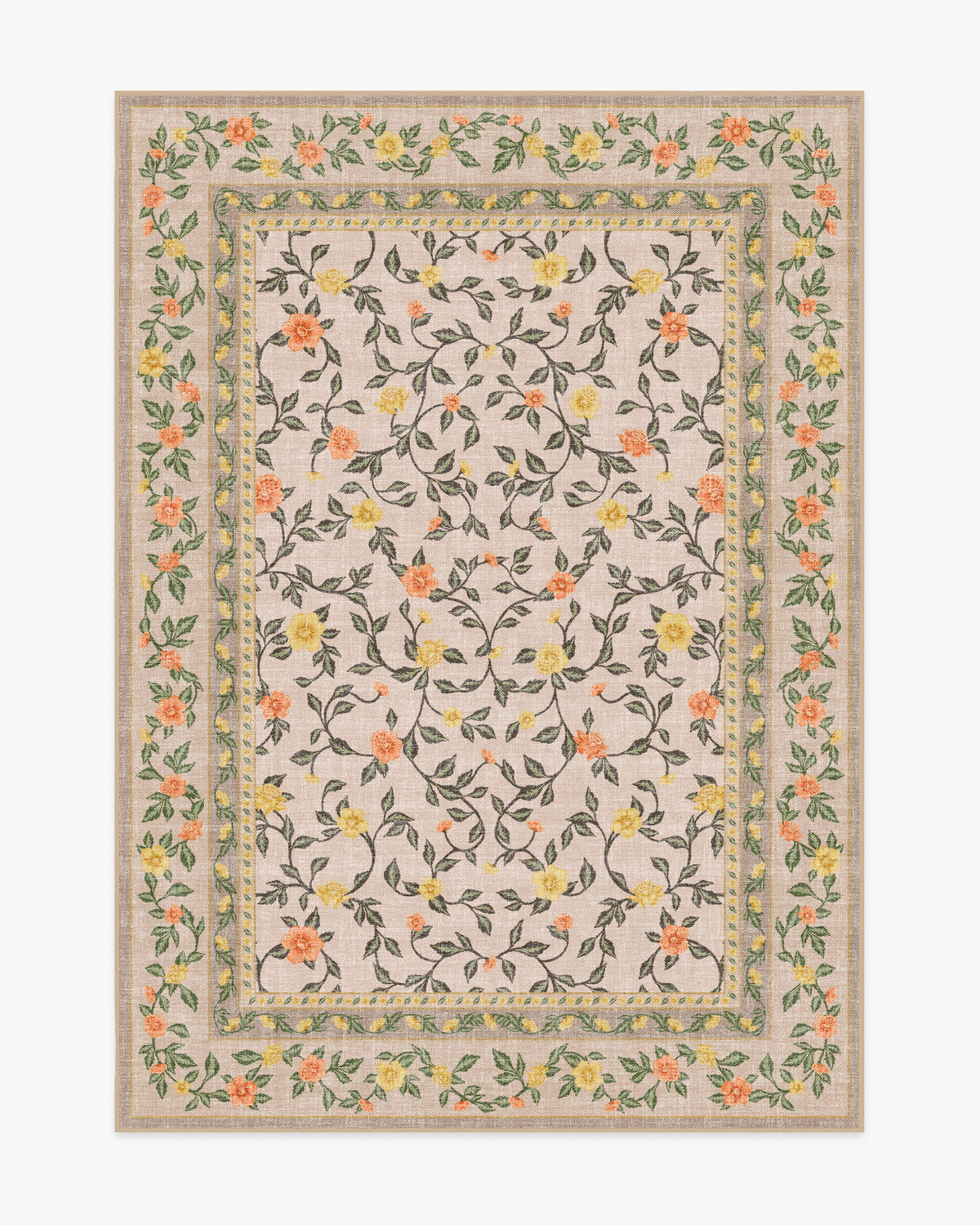 Della — Halı, Sarı Turuncu, AREA, beyaz zemin, 5x7
