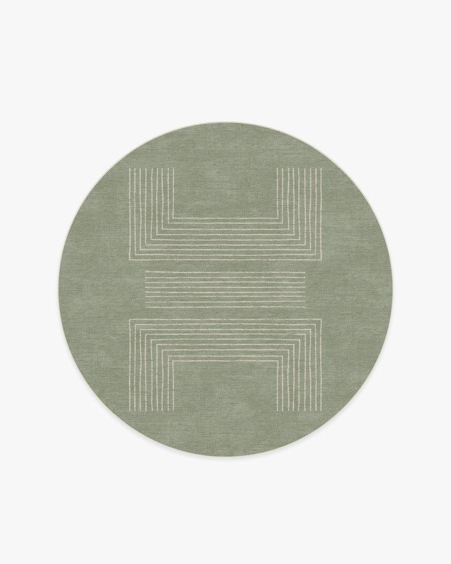 Valencia — Halı, Adaçayı Yeşili, ROUND, beyaz zemin, 6R